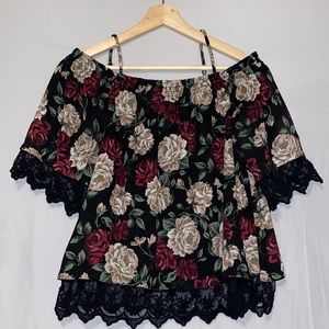 Floral off shoulder blouse